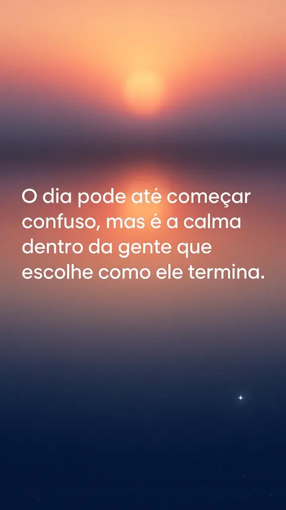 Paisagem serena com sol sobre água calma, reflexão sobre equilíbrio interior.