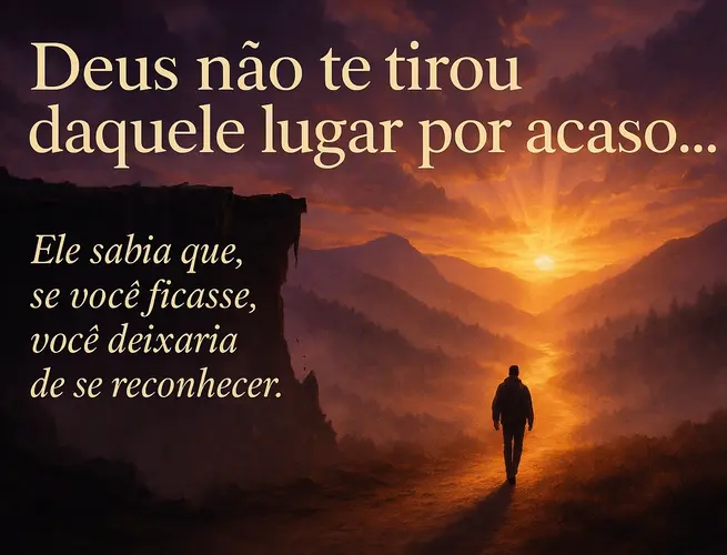 Pessoa caminhando rumo à luz ao entardecer, sinal de propósito e recomeço.