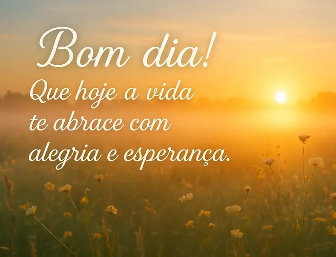 Mensagem de esperança desejando que a vida abrace com alegria e renovação.