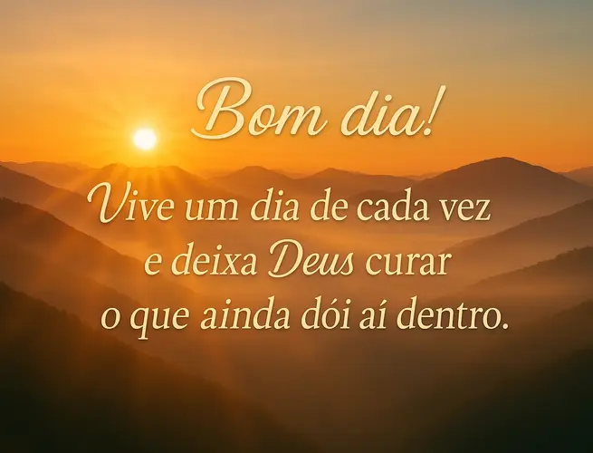 Motivação sobre viver um dia de cada vez e permitir que Deus cure a dor interior.