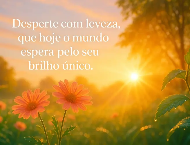 Reflexão sobre despertar com leveza e deixar o mundo se encantar com o brilho único de cada pessoa.