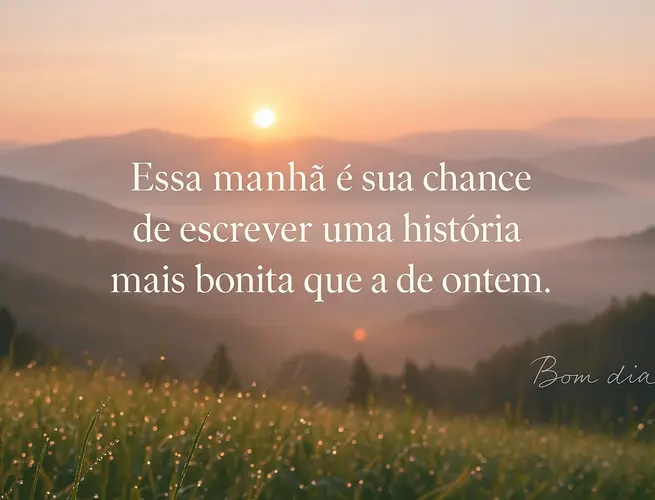 Paisagem serena ao nascer do sol com reflexão sobre novas chances e esperança.